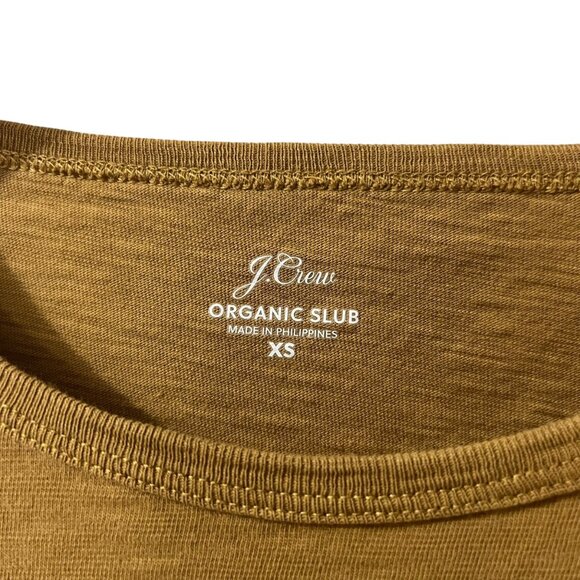 J.Crew Women's Ochre Organic Slub Cotton Long Sleeve Top Size XS - Picture 2 of 6